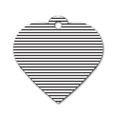 Basic Horizontal Stripes Dog Tag Heart (one Side) by jumpercat