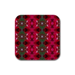 Christmas Colors Wrapping Paper Design Rubber Square Coaster (4 Pack)  by Fractalsandkaleidoscopes