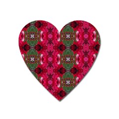 Christmas Colors Wrapping Paper Design Heart Magnet by Fractalsandkaleidoscopes