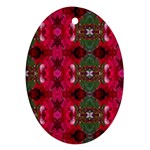 Christmas Colors Wrapping Paper Design Oval Ornament (Two Sides) Front