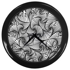 Fractal Sketch Light Wall Clocks (black)