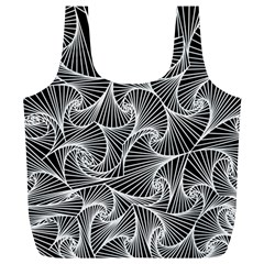 Fractal Sketch Dark Full Print Recycle Bags (l)  by jumpercat