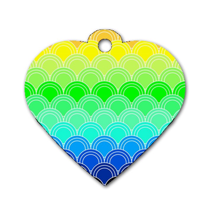 art deco rain bow Dog Tag Heart (Two Sides)