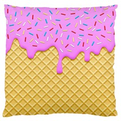 Strawberry Ice Cream Large Cushion Case (two Sides) by jumpercat