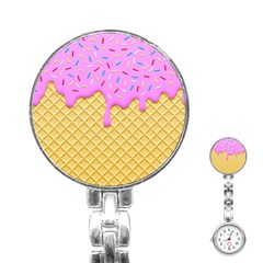 Strawberry Ice Cream Stainless Steel Nurses Watch by jumpercat