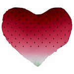 Watermelon Large 19  Premium Flano Heart Shape Cushions Front