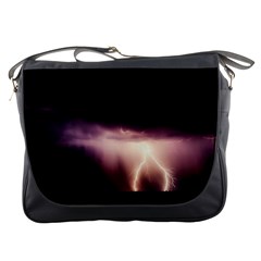 Storm Weather Lightning Bolt Messenger Bags by BangZart