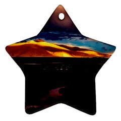 India Sunset Sky Clouds Mountains Ornament (star) by BangZart