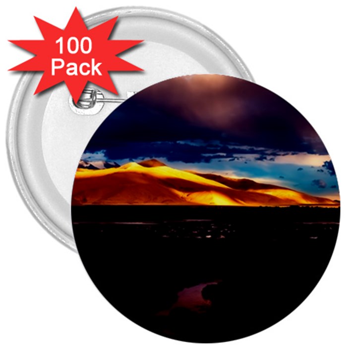 India Sunset Sky Clouds Mountains 3  Buttons (100 pack) 