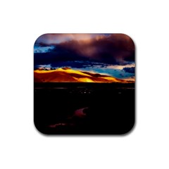India Sunset Sky Clouds Mountains Rubber Coaster (square) 