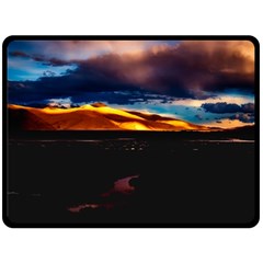India Sunset Sky Clouds Mountains Fleece Blanket (large)  by BangZart