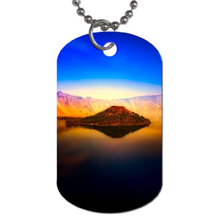 Crater Lake Oregon Mountains Dog Tag (Two Sides)