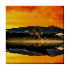 Bled Slovenia Sunrise Fog Mist Tile Coasters by BangZart