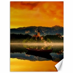 Bled Slovenia Sunrise Fog Mist Canvas 36  X 48   by BangZart