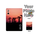 Baobabs Trees Silhouette Landscape Playing Cards 54 (Mini)  Front - Spade2