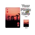 Baobabs Trees Silhouette Landscape Playing Cards 54 (Mini)  Front - Heart8