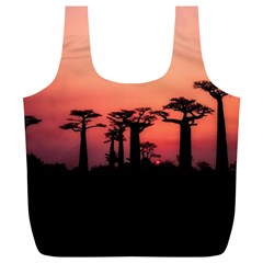 Baobabs Trees Silhouette Landscape Full Print Recycle Bags (l) 