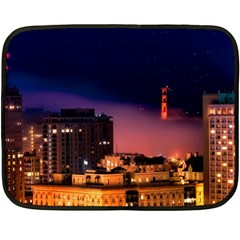 San Francisco Night Evening Lights Fleece Blanket (mini) by BangZart