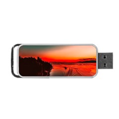 Sunset Dusk Boat Sea Ocean Water Portable Usb Flash (two Sides) by BangZart