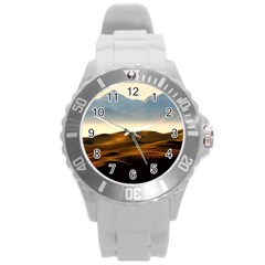 Landscape Mountains Nature Outdoors Round Plastic Sport Watch (l) by BangZart