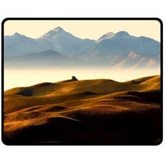 Landscape Mountains Nature Outdoors Double Sided Fleece Blanket (medium) 