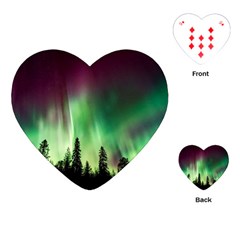 Aurora Borealis Northern Lights Playing Cards (Heart) 