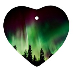 Aurora Borealis Northern Lights Heart Ornament (Two Sides)