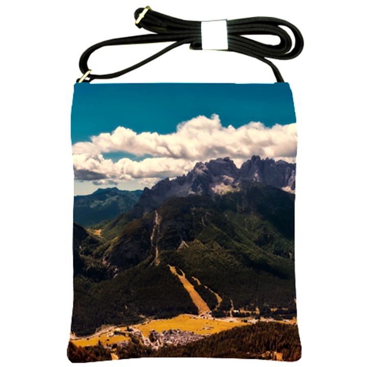 Italy Valley Canyon Mountains Sky Shoulder Sling Bags