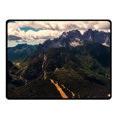 Italy Valley Canyon Mountains Sky Double Sided Fleece Blanket (small) 