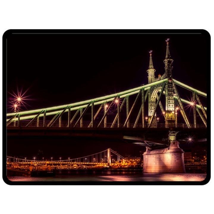 Budapest Hungary Liberty Bridge Fleece Blanket (Large) 