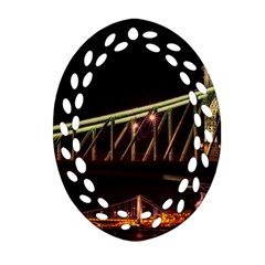 Budapest Hungary Liberty Bridge Oval Filigree Ornament (two Sides) by BangZart