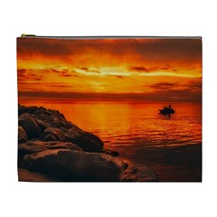 Alabama Sunset Dusk Boat Fishing Cosmetic Bag (xl) by BangZart