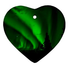 Aurora Borealis Northern Lights Heart Ornament (two Sides) by BangZart