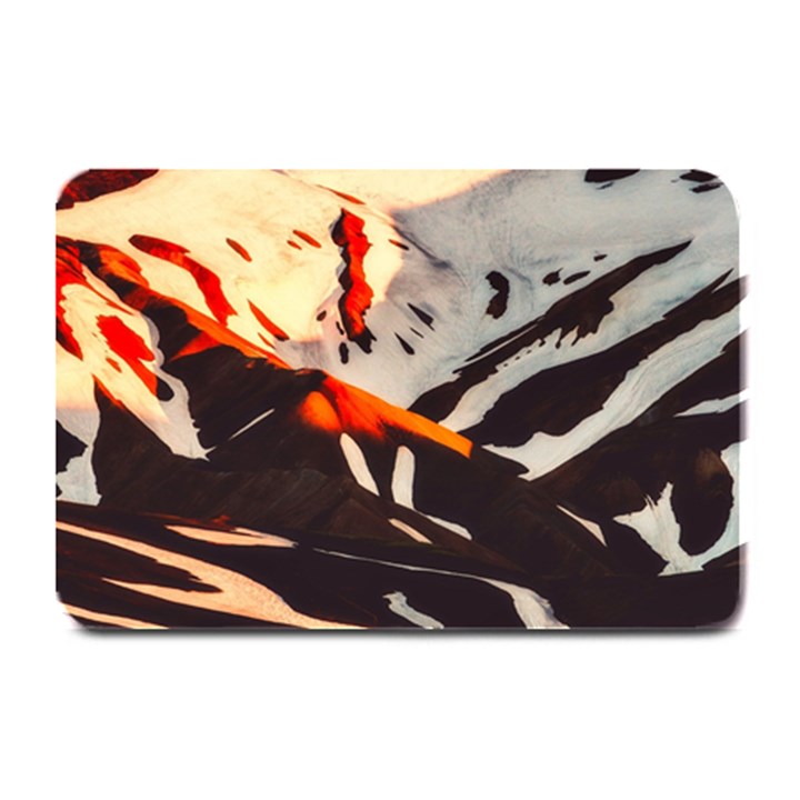 Iceland Landscape Mountains Snow Plate Mats