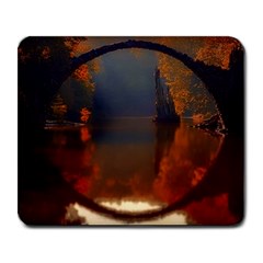 River Water Reflections Autumn Large Mousepads by BangZart