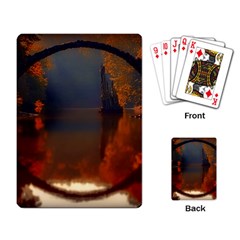 River Water Reflections Autumn Playing Card by BangZart