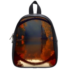 River Water Reflections Autumn School Bag (small) by BangZart