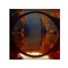 River Water Reflections Autumn Small Satin Scarf (square)