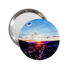 Iceland Landscape Mountains Stream 2 25  Handbag Mirrors by BangZart