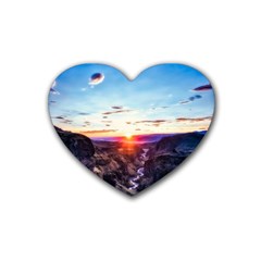 Iceland Landscape Mountains Stream Heart Coaster (4 Pack)  by BangZart