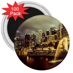 Singapore City Urban Skyline 3  Magnets (100 pack)