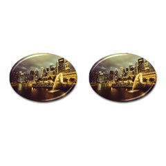 Singapore City Urban Skyline Cufflinks (Oval)