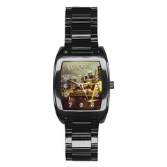 Singapore City Urban Skyline Stainless Steel Barrel Watch by BangZart