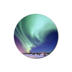 Aurora Borealis Alaska Space Rubber Coaster (round)  by BangZart