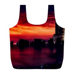 New York City Urban Skyline Harbor Full Print Recycle Bags (l) 