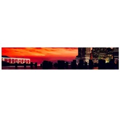 New York City Urban Skyline Harbor Large Flano Scarf 