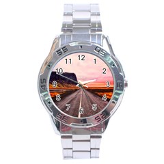 Iceland Sky Clouds Sunset Stainless Steel Analogue Watch by BangZart