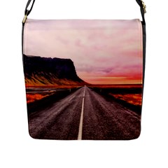 Iceland Sky Clouds Sunset Flap Messenger Bag (l) 