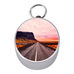 Iceland Sky Clouds Sunset Mini Silver Compasses