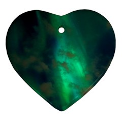 Northern Lights Plasma Sky Heart Ornament (two Sides) by BangZart